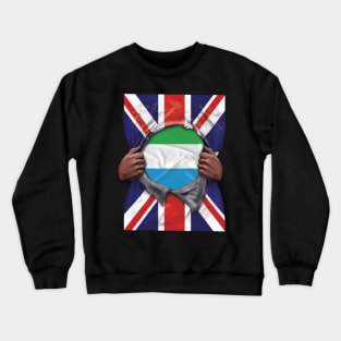 Sierra Leone Flag Great Britain Flag Ripped - Gift for Sierra Leonean From Sierra Leone Crewneck Sweatshirt